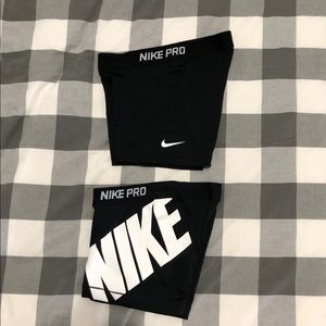 TWO PAIR Nike compression shorts